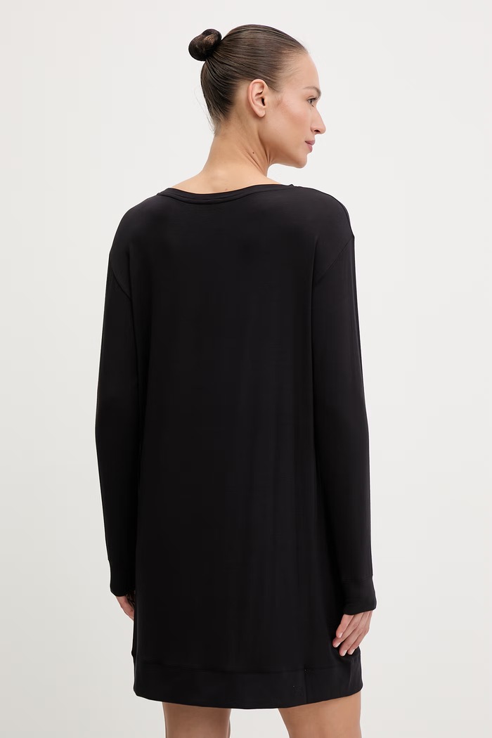 BOSS női viszkóz hálóing Element Nightie LS 50557066 fekete SS26