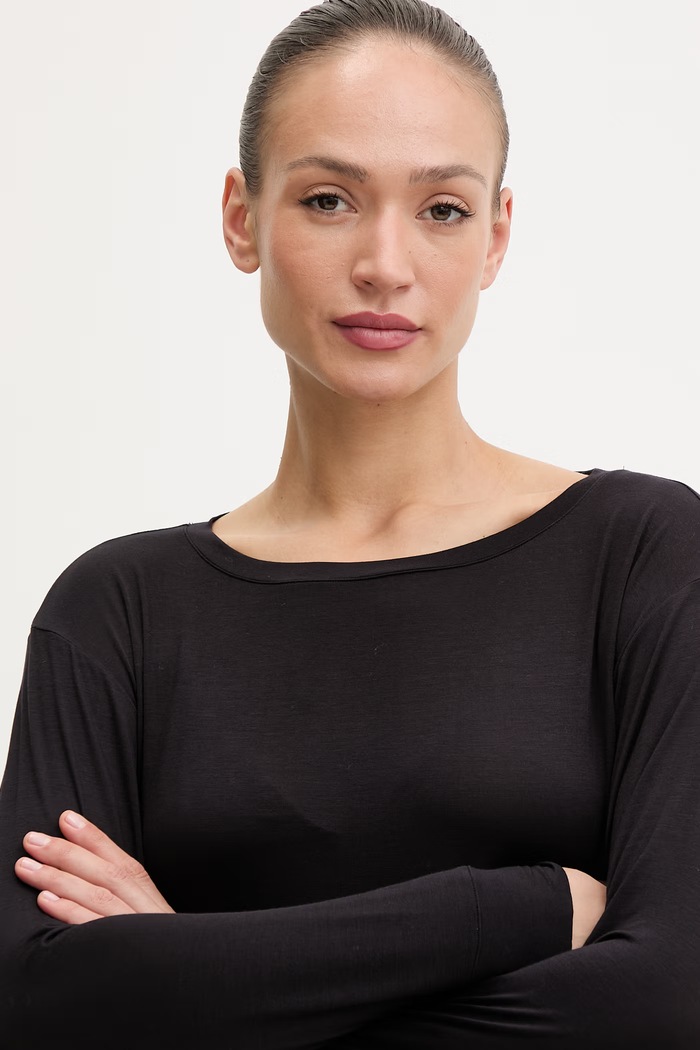 Îmbrăcăminte BOSS pijama de pentru femei, cu vâscoză Element Long Set 50557088 negru
