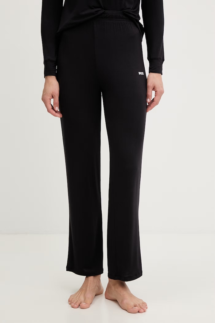 BOSS pijama de pentru femei, cu vâscoză Element Long Set negru 50557088