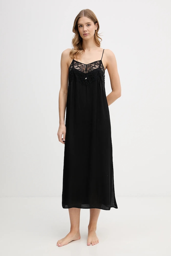 BOSS koszulka nocna Blossom Nightie tkanina czarny 50557139