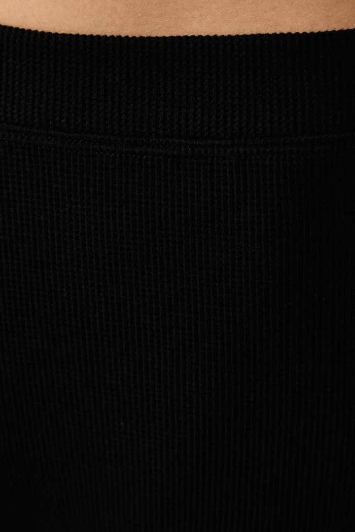 Spodnji del pižame ženski z bombažem Cosy Waffle Pants BOSS 50557176 črna