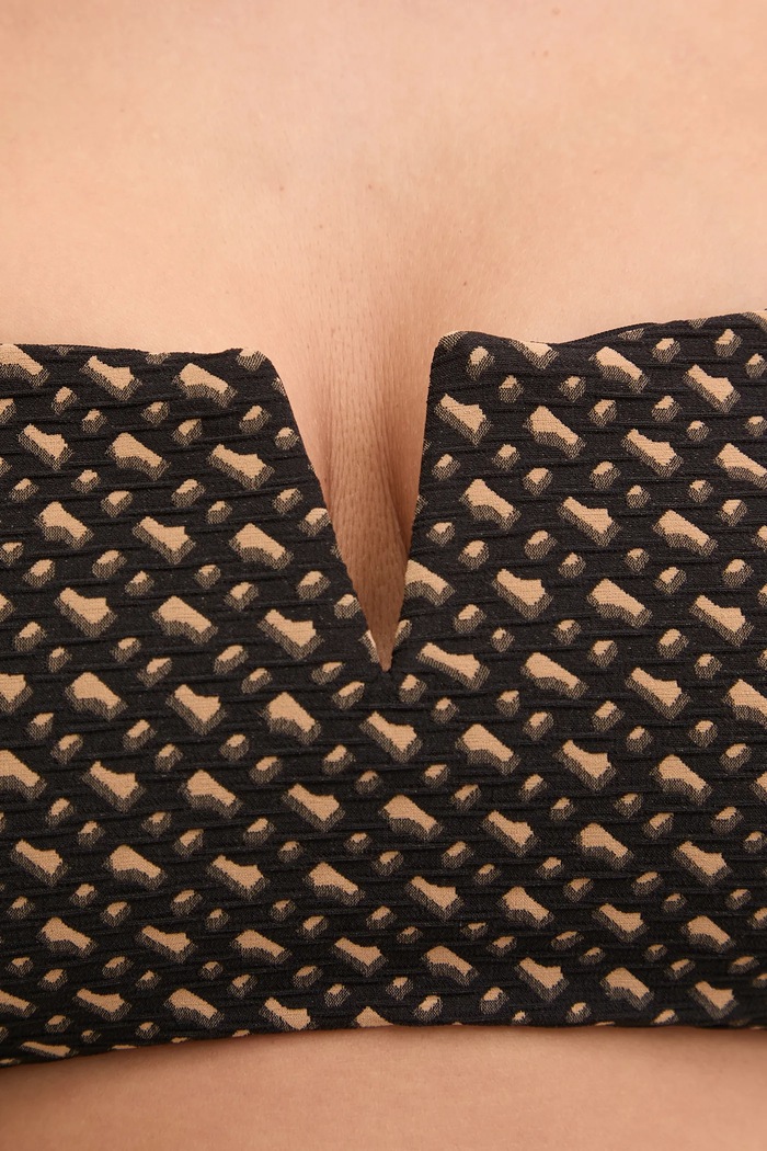 Plavková podprsenka BOSS B MONOGRAM BANDEAU čierna 50556651