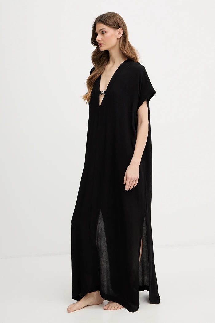 Plážové šaty BOSS Double B Kaftan 50557042 čierna SS26