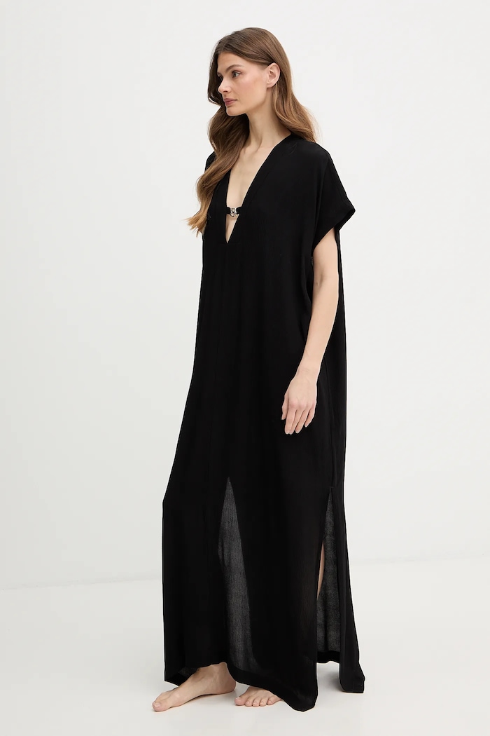 Plážové šaty BOSS Double B Kaftan 50557042 čierna SS26