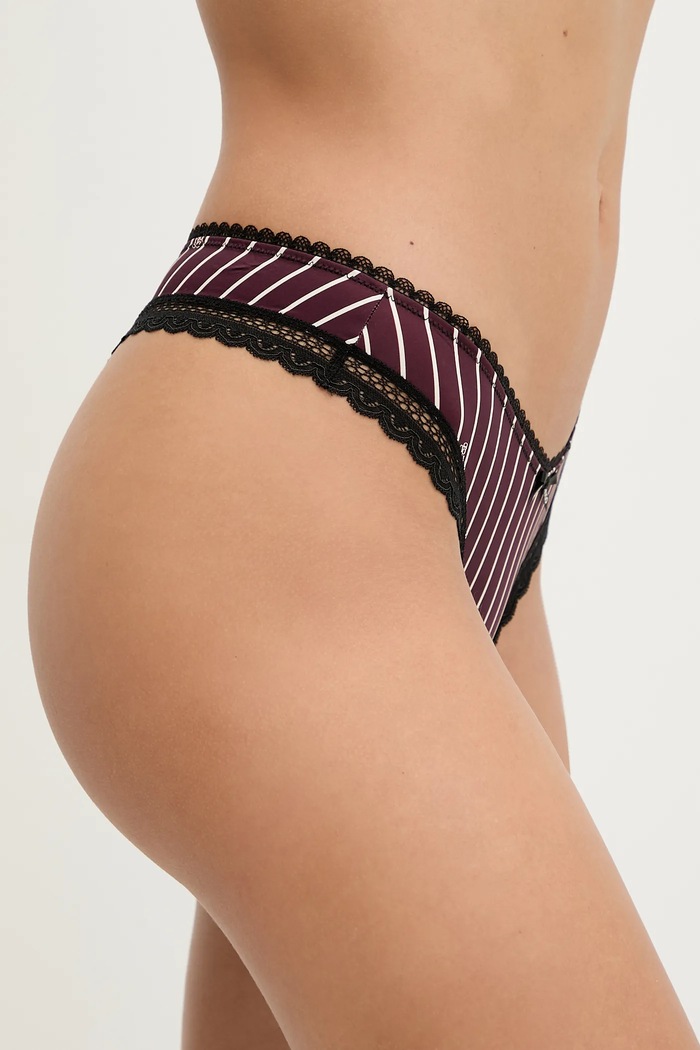 HUGO tangá dámske THONG UNIQUE 50545732 fialová SS26