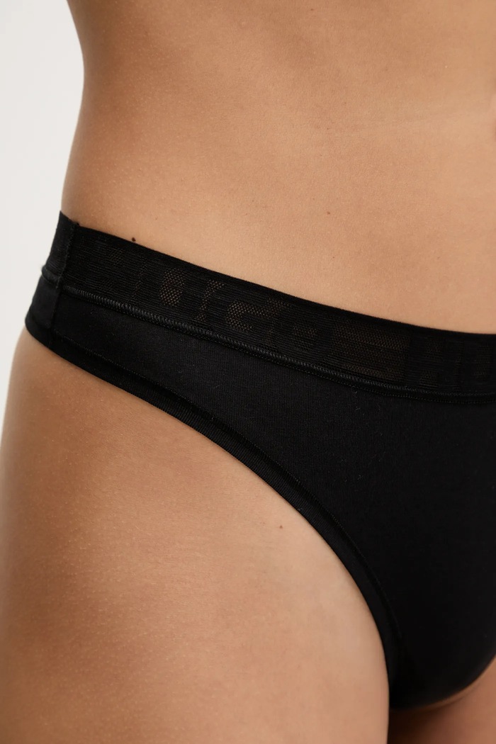 HUGO perizoma MESH LOGO THONG nero 50557141
