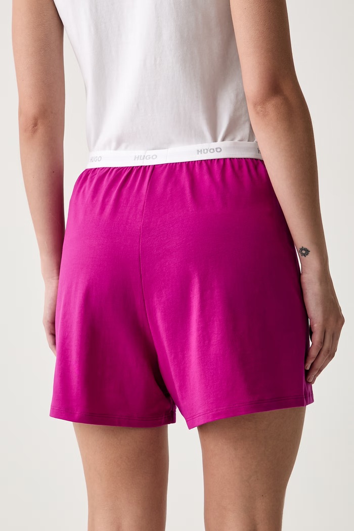 HUGO pantaloncini da pigiama da donna in cotone con elastan HUGO ID SHORTS 50555600 rosa SS26