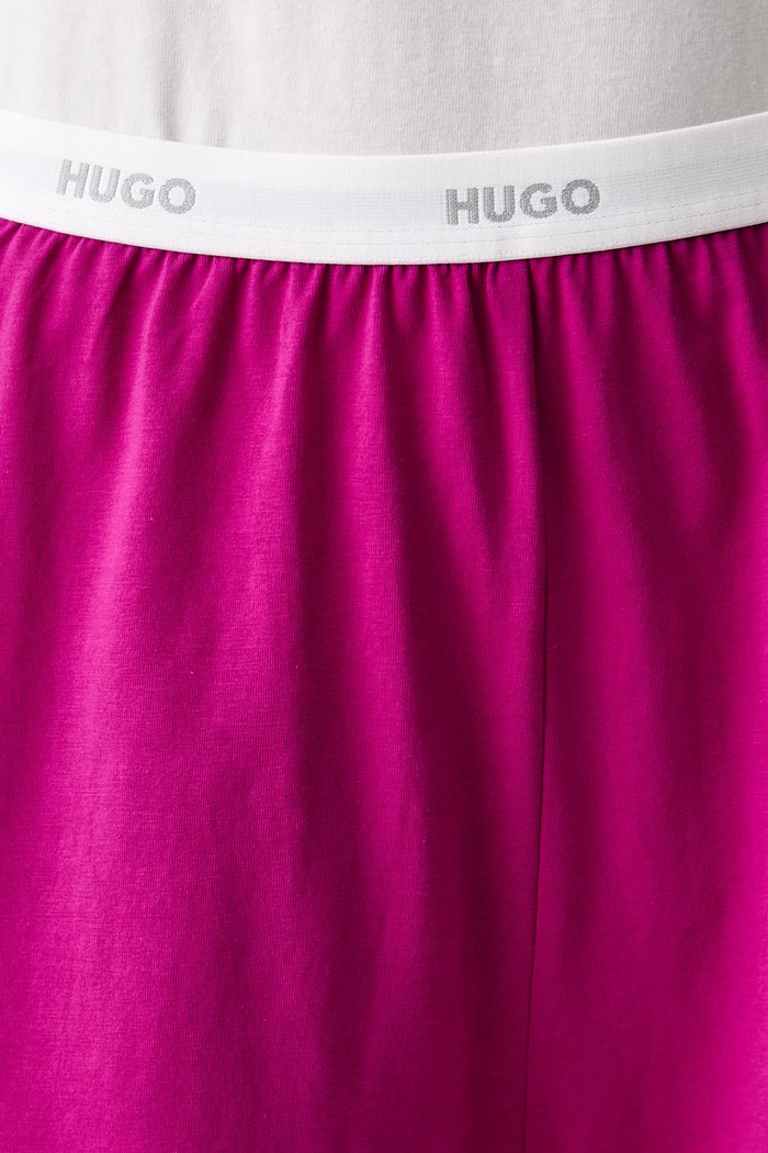 Abbigliamento HUGO pantaloncini da pigiama da donna in cotone con elastan HUGO ID SHORTS 50555600 rosa