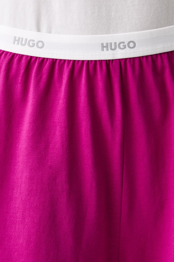 Abbigliamento HUGO pantaloncini da pigiama da donna in cotone con elastan HUGO ID SHORTS 50555600 rosa