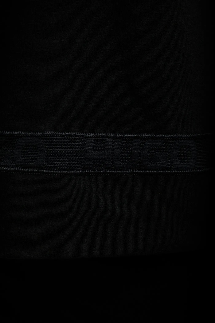 HUGO pizsama MESH LOGO LONG SET 50556636 fekete