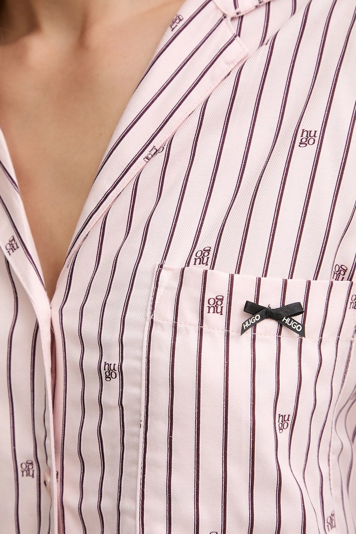 Πουκάμισο πιτζάμας HUGO SARTORIAL SHIRT ροζ 50556675