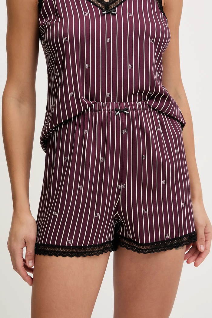 Късо долнище на пижама HUGO UNIQUE SHORTS долнище виолетов 50556739