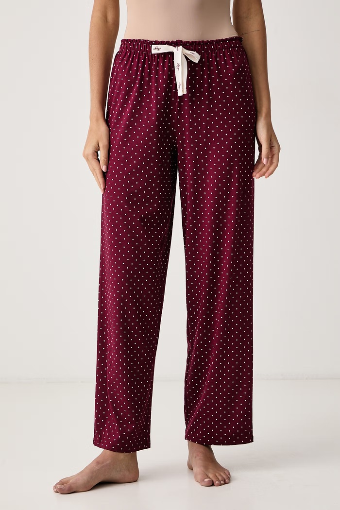 HUGO Spodnie piżamowe damskie z modalem CASUAL PANTS czerwony 50556937