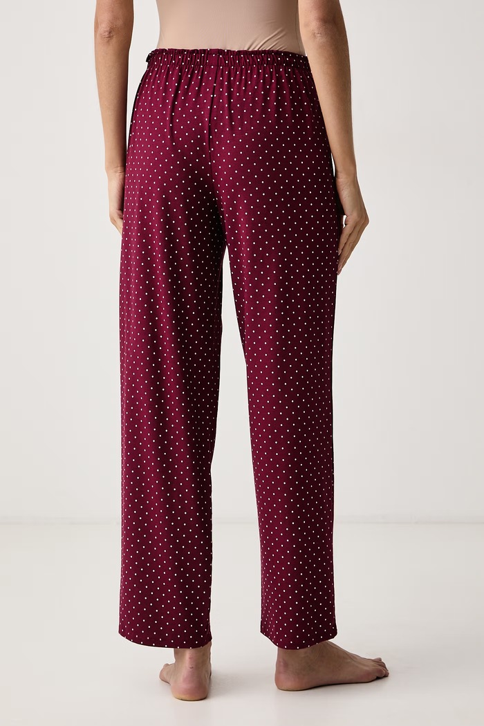 Дрехи HUGO Долнище на пижама дамско с модал CASUAL PANTS 50556937 червен