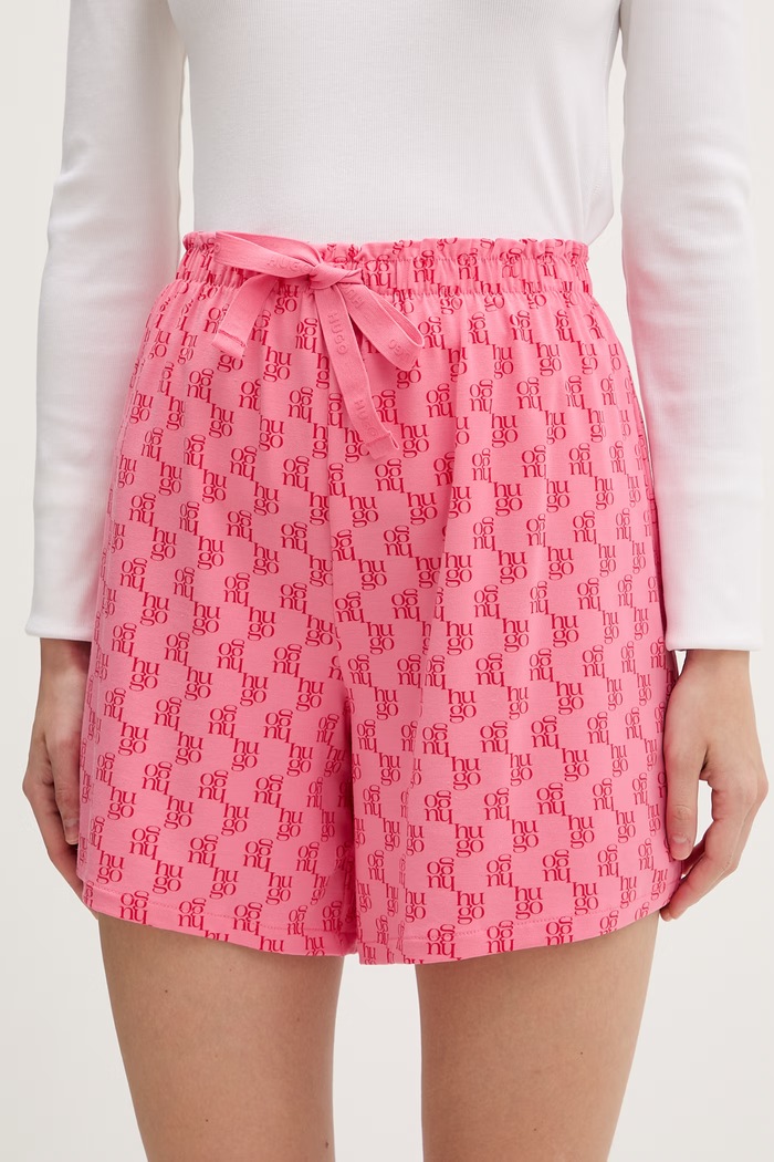 HUGO szorty piżamowe damskie z modalem CASUAL SHORTS różowy 50556938