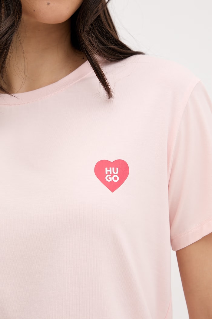 HUGO tričko dámske s modalom CASUAL T-SHIRT ružová 50556981