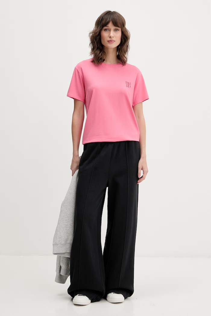 HUGO tričko dámske s modalom CASUAL T-SHIRT 50556981 ružová SS26