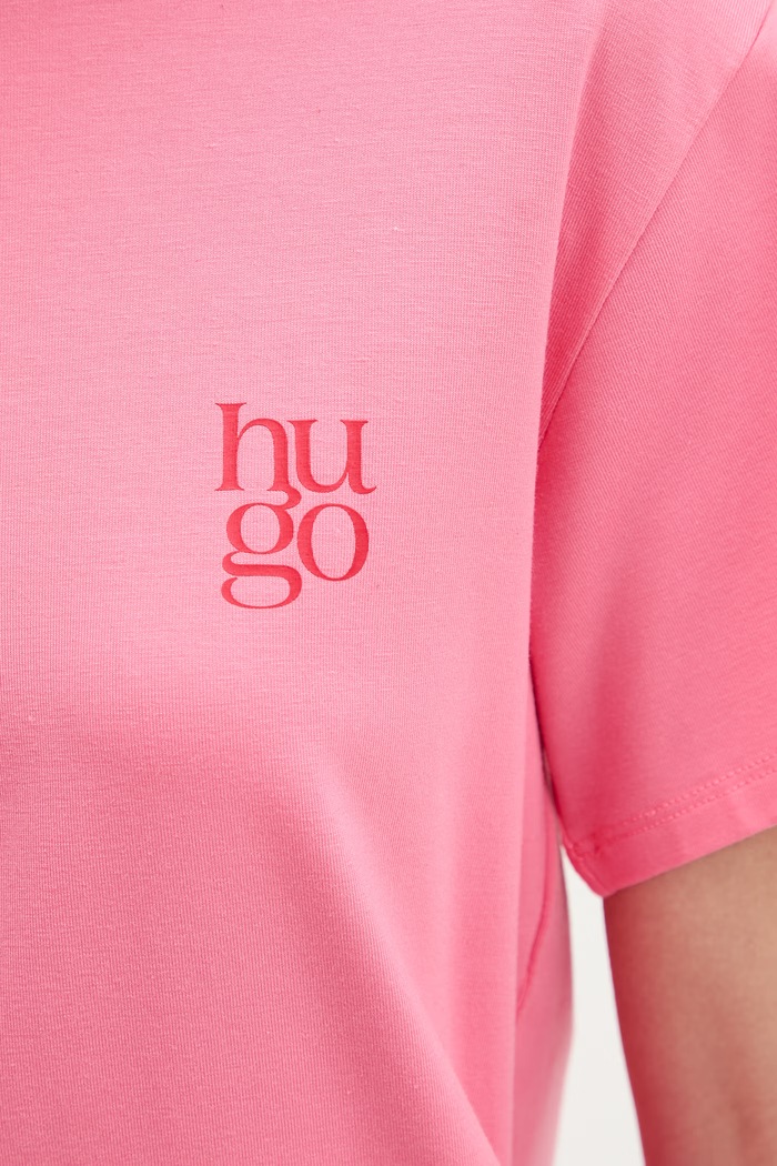HUGO tričko dámske s modalom CASUAL T-SHIRT 50556981 ružová
