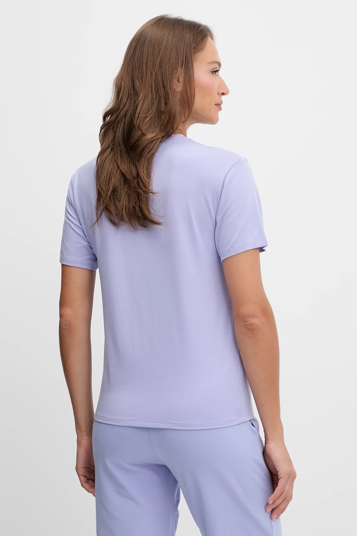 Odzież HUGO T-shirt damski z modalem CASUAL T-SHIRT 50556981 fioletowy