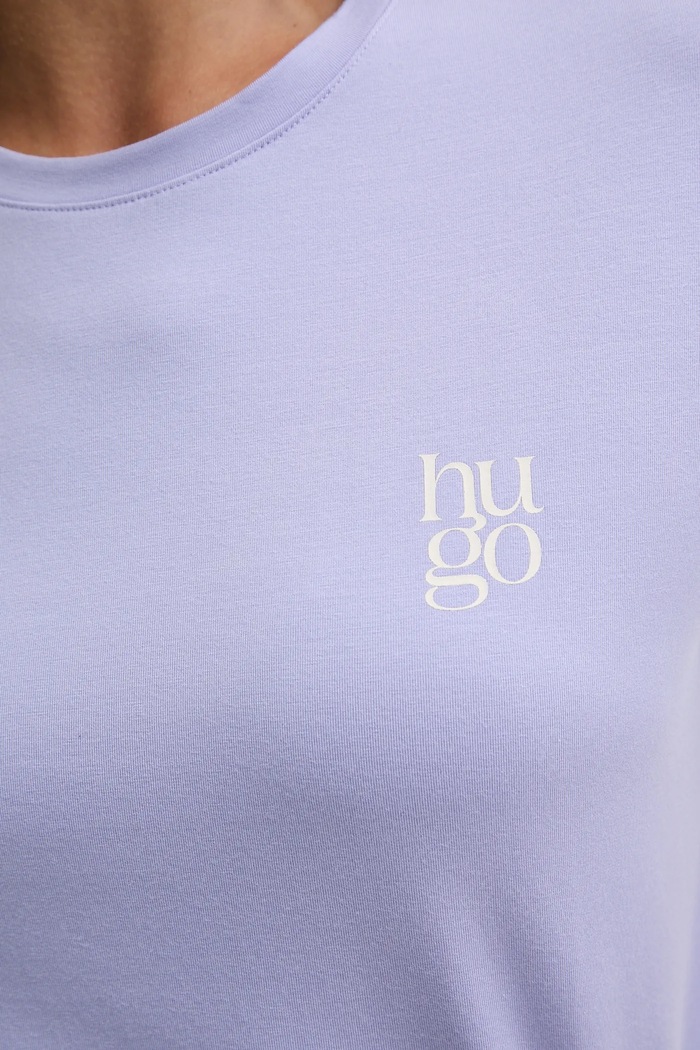HUGO T-shirt damski z modalem CASUAL T-SHIRT 50556981 fioletowy