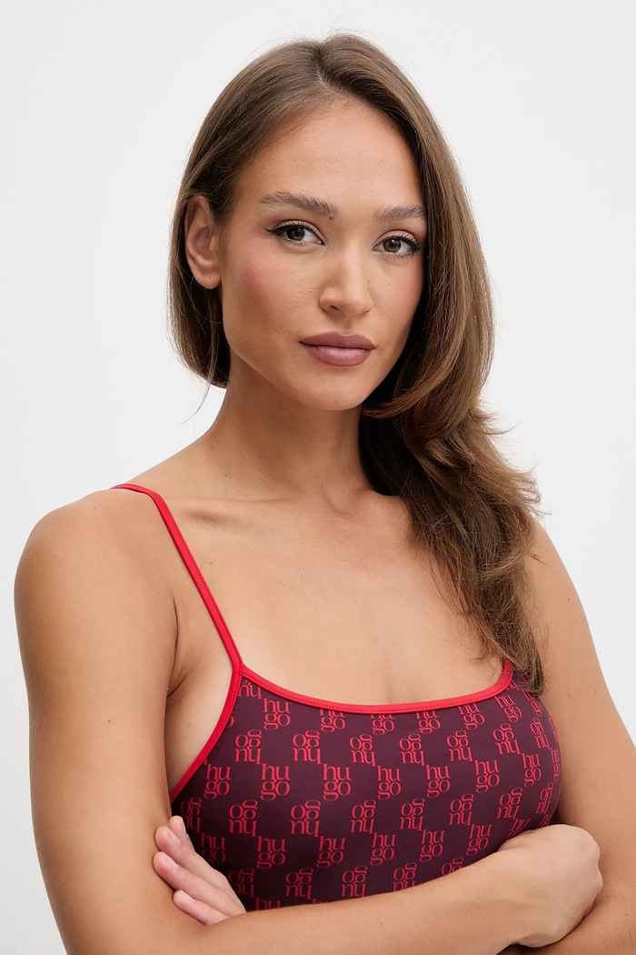 Odzież HUGO jednoczęściowy strój kąpielowy MONOGRAM SWIMSUIT 50555658 czerwony