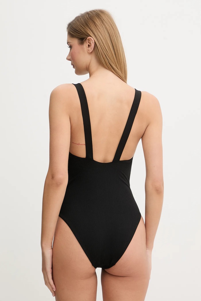 Ολόσωμο μαγιό HUGO SIGNATURE SWIMSUIT 50555697 μαύρο SS26