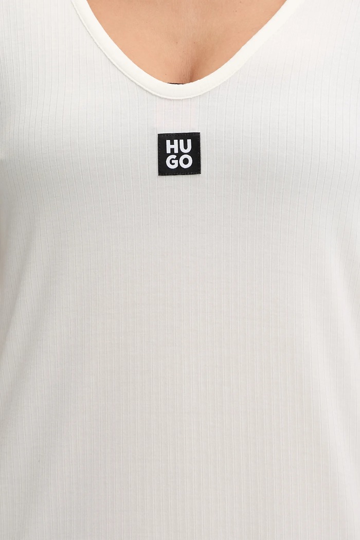 HUGO sukienka plażowa SIGNATURE B. DRESS beżowy 50555745