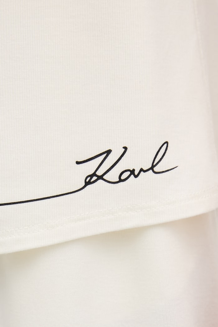 Karl Lagerfeld dvojdielne pyžamo dámske s viskózou B1W45011 béžová