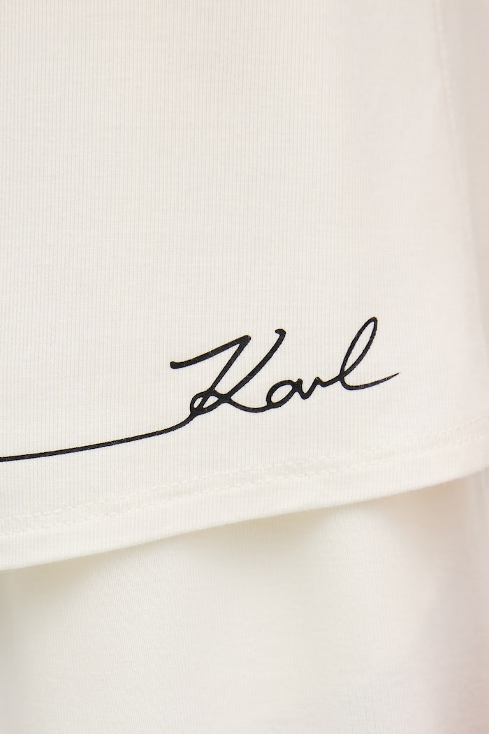 Karl Lagerfeld dvojdielne pyžamo dámske s viskózou B1W45011 béžová
