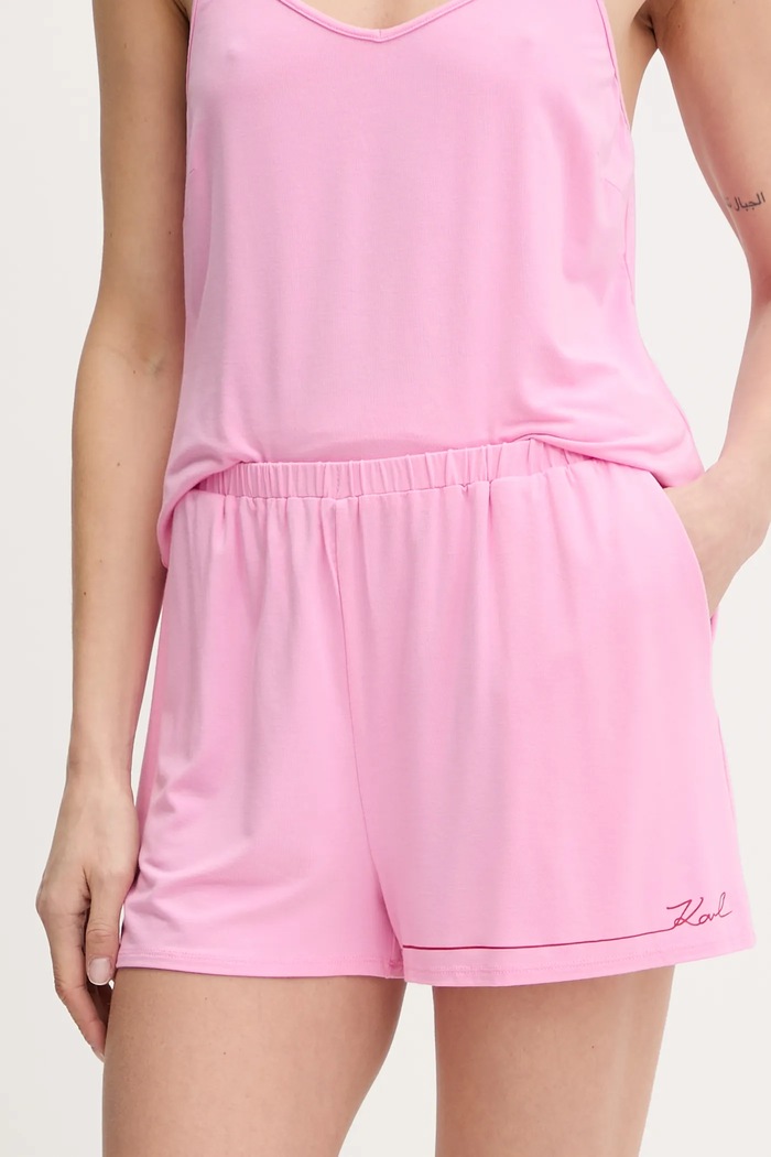 Îmbrăcăminte Karl Lagerfeld pijama din două piese pentru femei cu vâscoză B1W45011 roz