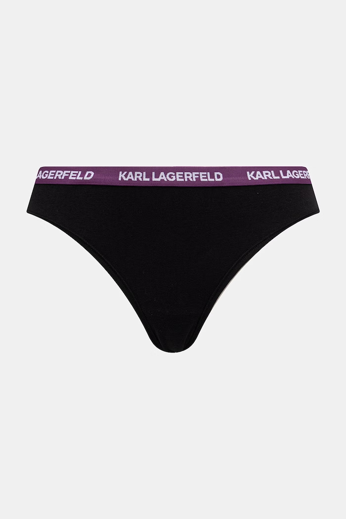 Îmbrăcăminte Karl Lagerfeld chiloți g-string pentru femei din bumbac cu elastan pachet de 3 B1W47015 negru