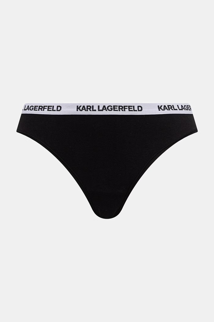 Karl Lagerfeld chiloți g-string pentru femei din bumbac cu elastan pachet de 3 negru B1W47015