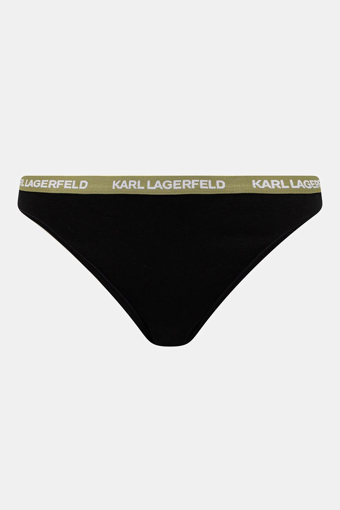 Karl Lagerfeld tangá dámske bavlnené s elastanom 3-pak čierna B1W47015
