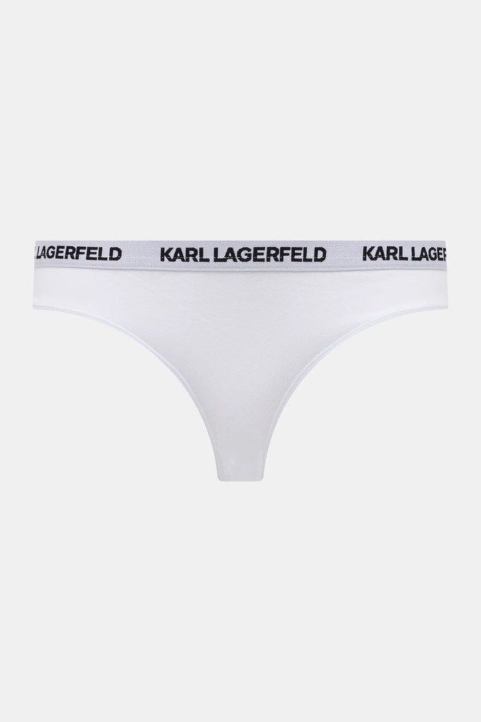 Karl Lagerfeld nohavičky dámske bavlnené s elastanom 3-pak B1W47033 biela SS26