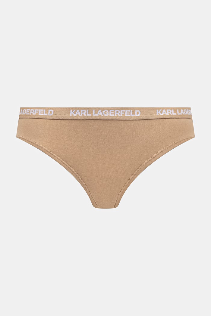 Karl Lagerfeld chiloți full brief pentru femei, din bumbac cu elastan, pachet de 3 B1W47033 bej SS26