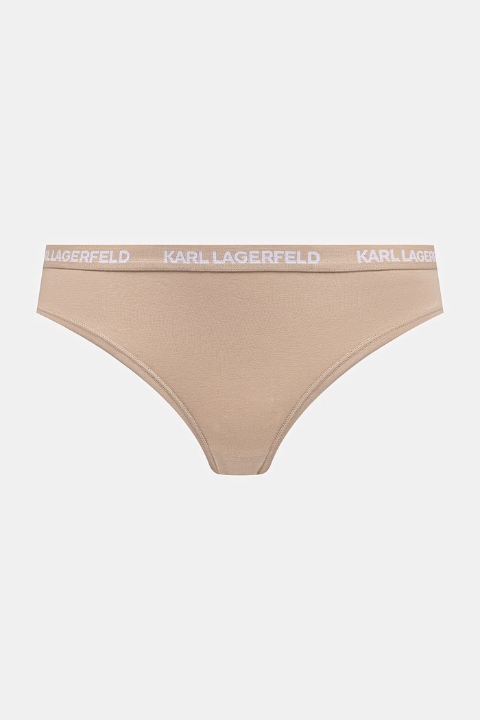 Îmbrăcăminte Karl Lagerfeld chiloți full brief pentru femei, din bumbac cu elastan, pachet de 3 B1W47033 bej