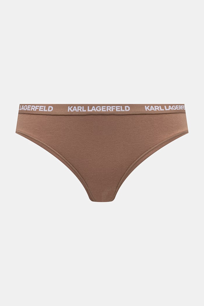 Karl Lagerfeld chiloți full brief pentru femei, din bumbac cu elastan, pachet de 3 bej B1W47033