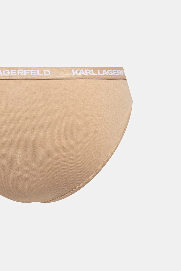 Karl Lagerfeld chiloți full brief pentru femei, din bumbac cu elastan, pachet de 3 B1W47033 bej
