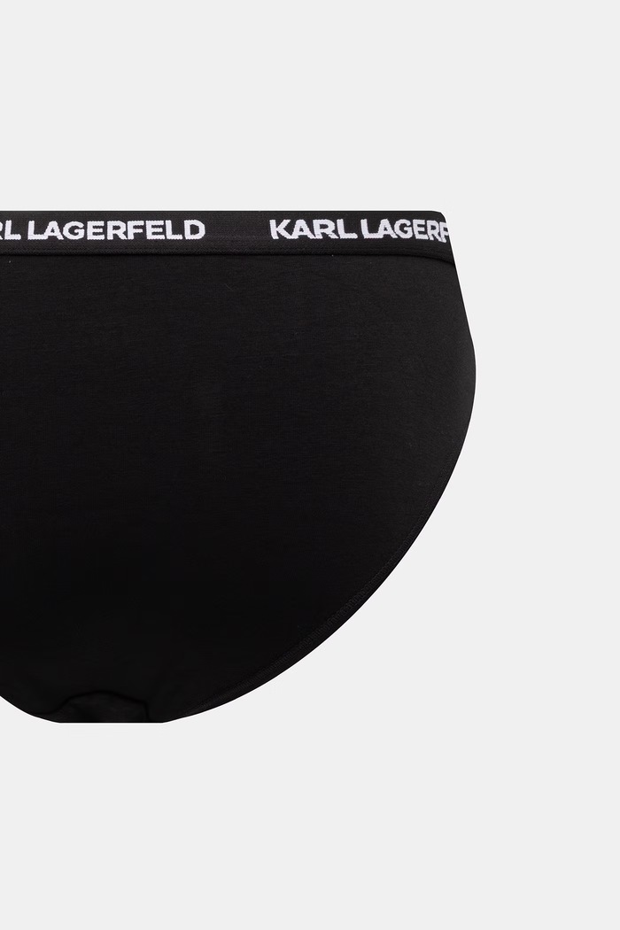 Oblečenie Karl Lagerfeld nohavičky dámske bavlnené s elastanom 3-pak B1W47033 čierna