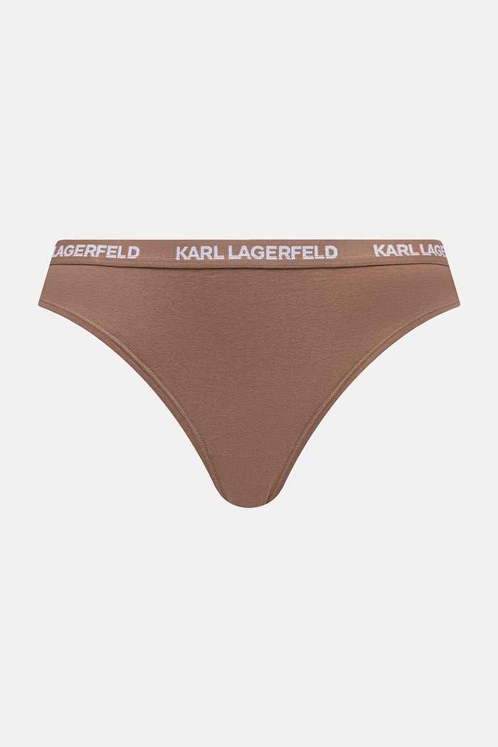 Karl Lagerfeld Στρινγκ Γυναικεία με βαμβάκι 3-pack μπεζ B1W47031