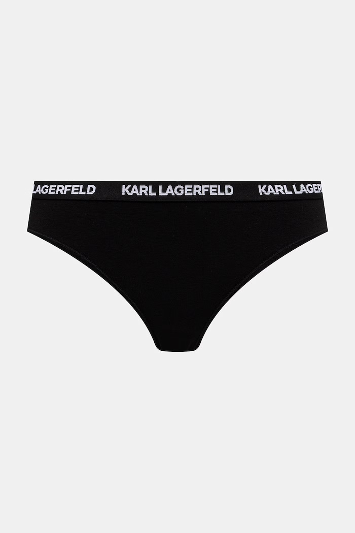 Karl Lagerfeld Tangá dámske s bavlnou 3-pak B1W47031 čierna SS26