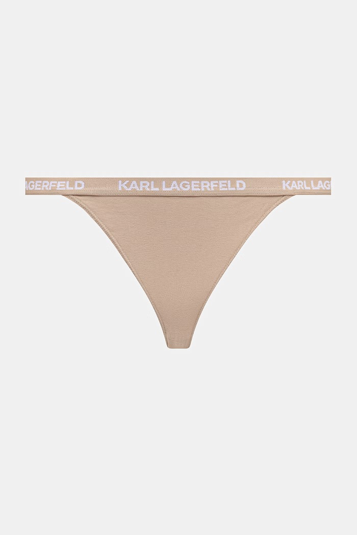 Karl Lagerfeld chiloți full brief pentru femei din bumbac cu elastan pachet de 3 B1W47032 bej SS26