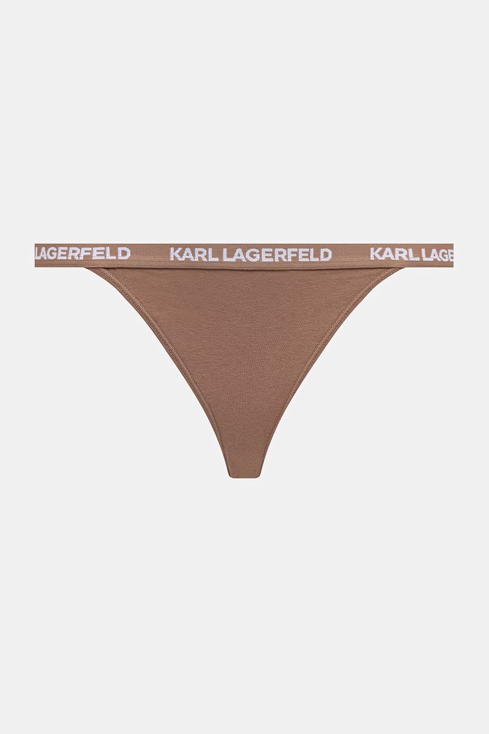 Karl Lagerfeld chiloți full brief pentru femei din bumbac cu elastan pachet de 3 bej B1W47032