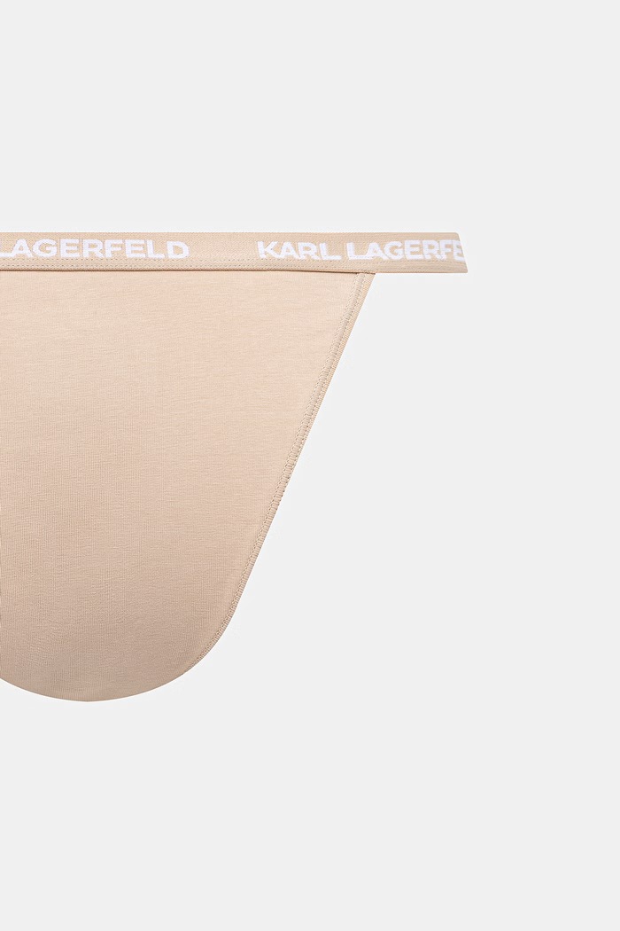 Karl Lagerfeld chiloți full brief pentru femei din bumbac cu elastan pachet de 3 B1W47032 bej
