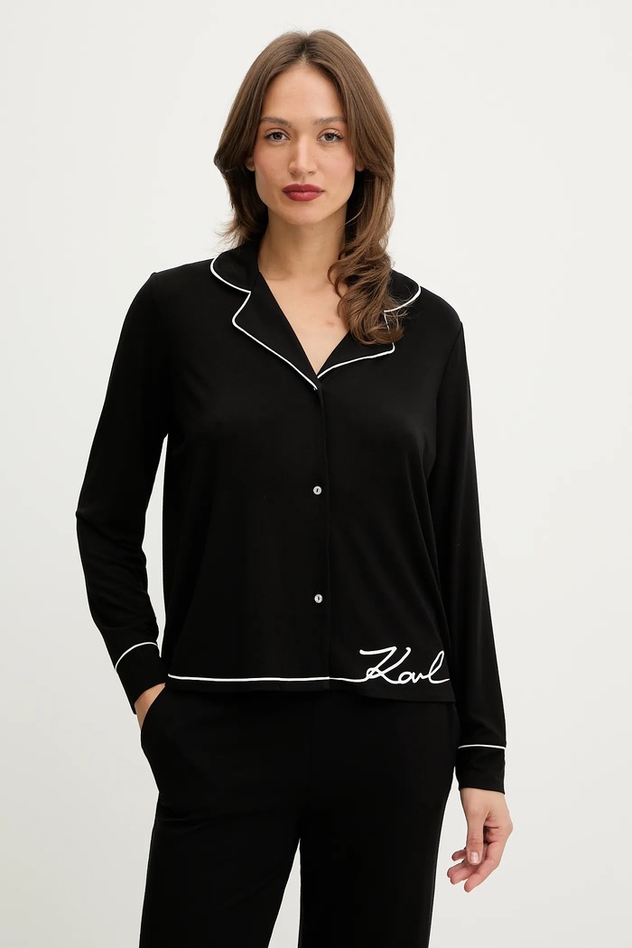 Pyžamo Karl Lagerfeld B1W45010 černá SS26