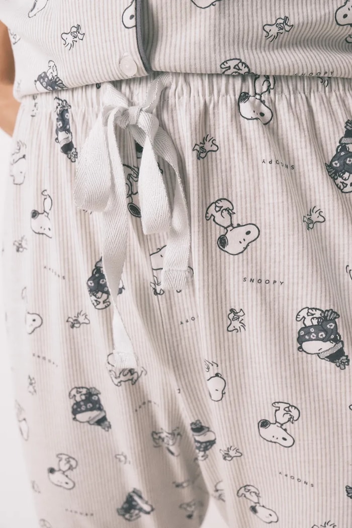 Bavlnené pyžamo women'secret SNOOPY 3132164 sivá