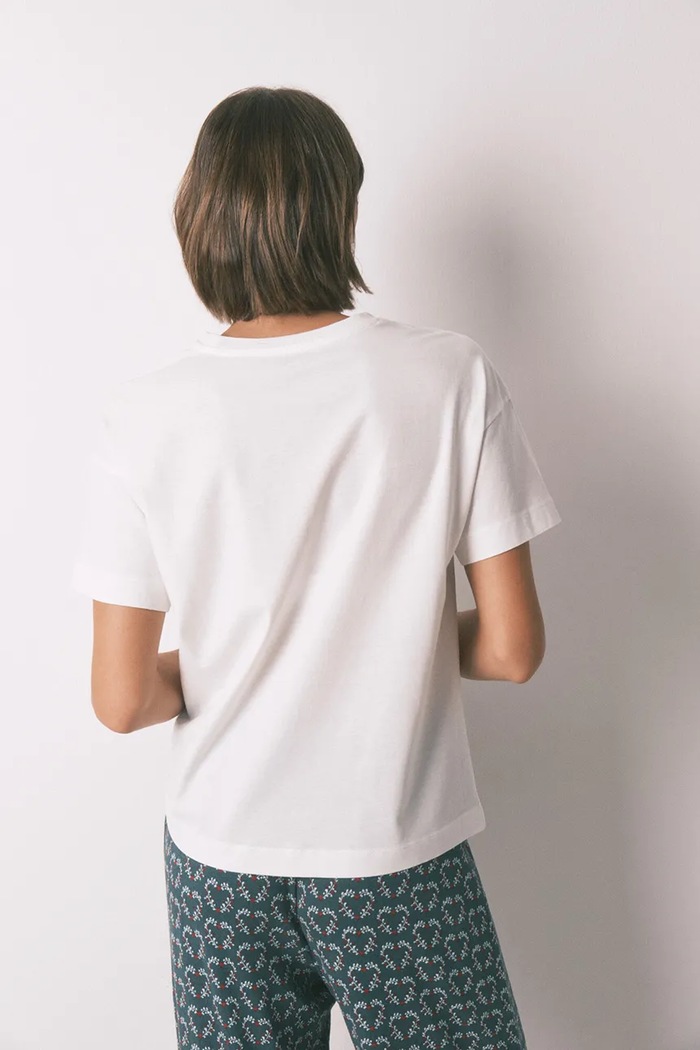 Βαμβακερή πιτζάμα μπλουζάκι women'secret 3272327 μπεζ SS26