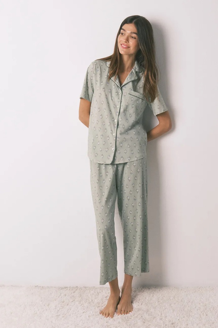 Σετ βαμβακερές πιτζάμες women'secret ύφασμα πράσινο 3592468