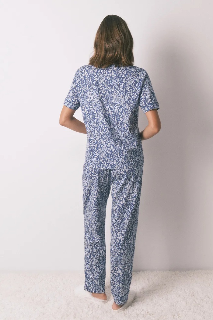 women'secret komplet piżamowy bawełniany 3592470 niebieski SS26