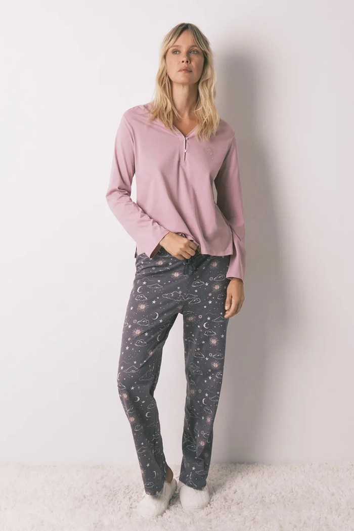 women'secret spodnie piżamowe bawełniane 3702282 szary SS26